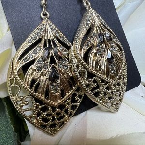 Earrings Dangle Intricate Gold Detail Evening Wear Boho